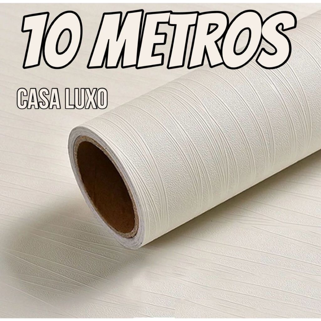 Papel de Parede Adesivo 10 METROS x 45CM Linhas Bege Auto Colante