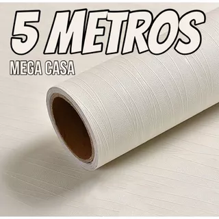 Papel de Parede 3D 5 METROS x 45CM Linhas Bege Autocolante Decorado