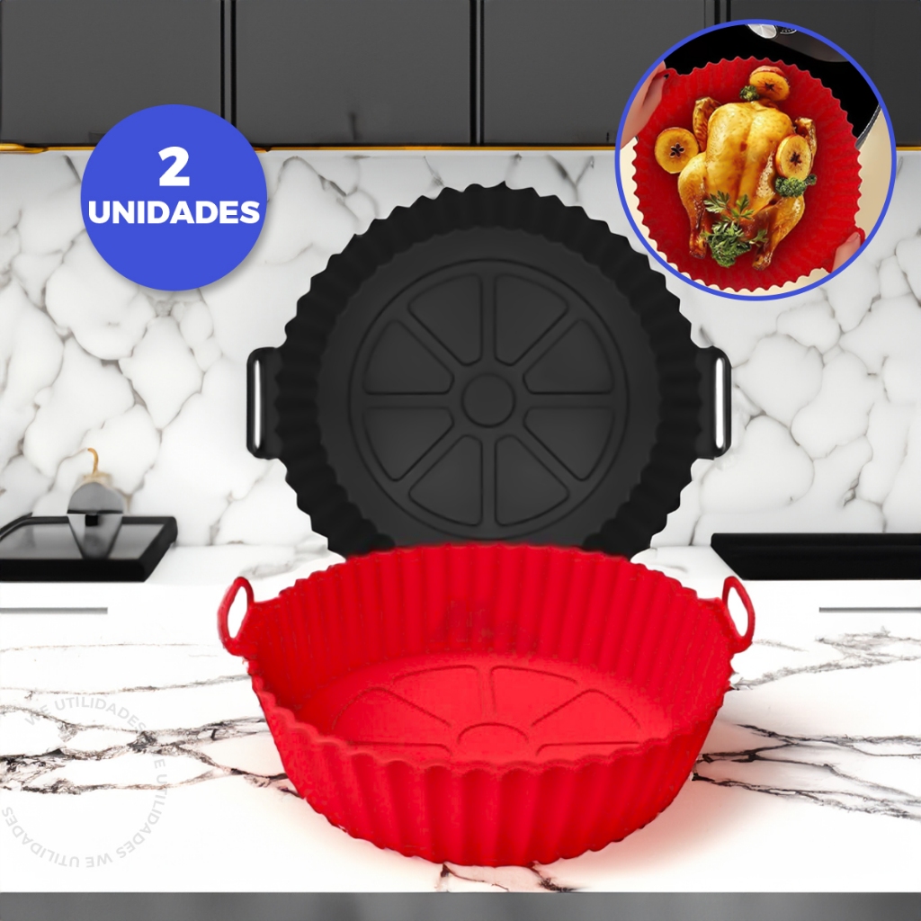 Kit 2 Forma De Silicone Air Fryer Assadeira Fritadeira Antiaderente Shopee Brasil