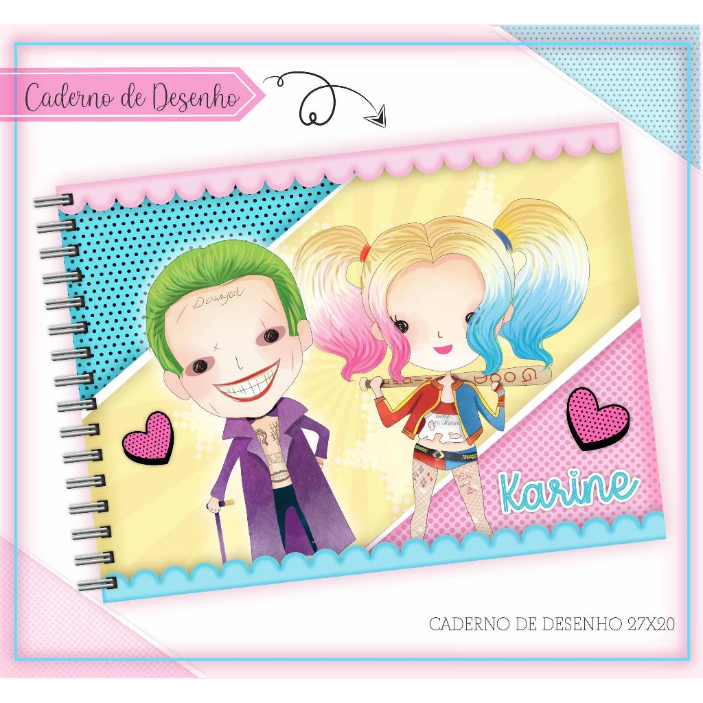 Caderno de desenho arlequina 4 | Shopee Brasil