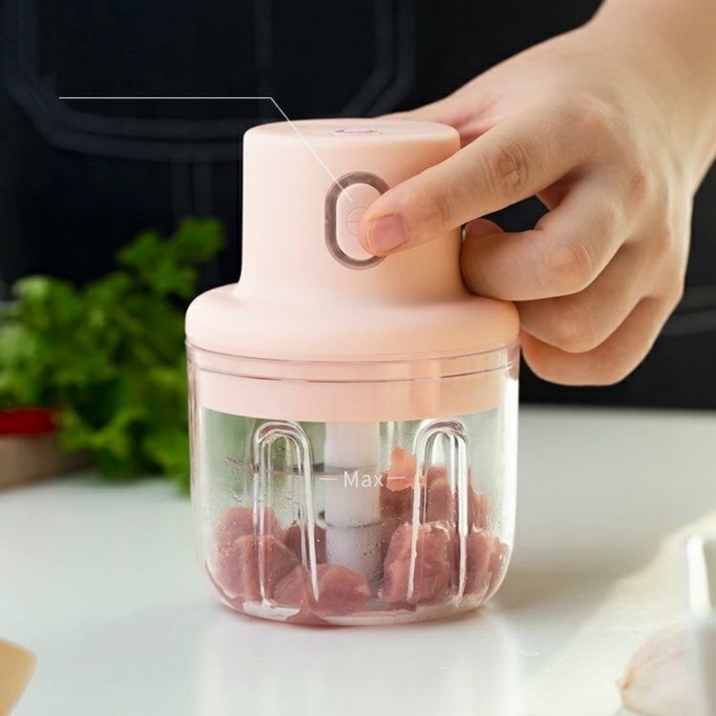 Mini Processador Triturador Sem Fio Elétrico 250ML De Alimentos Para Legumes Alho Gengibre