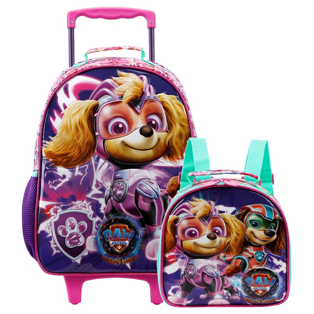 Kit Mochila Infantil Menina Rodinha Impermeável Patrulha Canina Com ...
