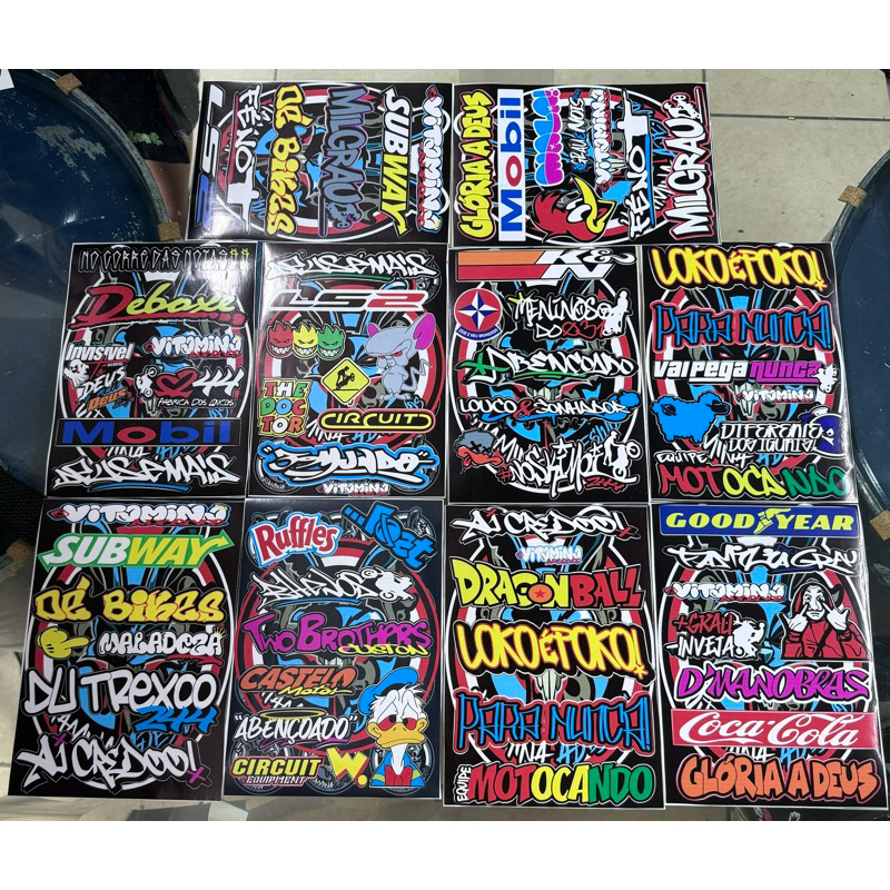 kit 10 cartelas,Adesivo cartela Vinil