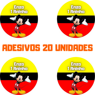 20 Unidades Adesivos Mickey Personalizados!