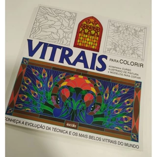 Livro Colorir Adulto Antiestresse - Vitrais