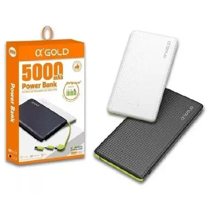 Carregador Portatil Powerbak 5.000mAH Tipo C / V8 / Iphone - a'Gold