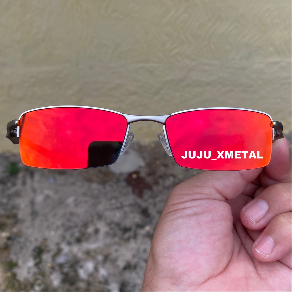 Óculos de Sol Lupa do Vilão Mandrake Top Prata Lentes Vermelha Metal ...