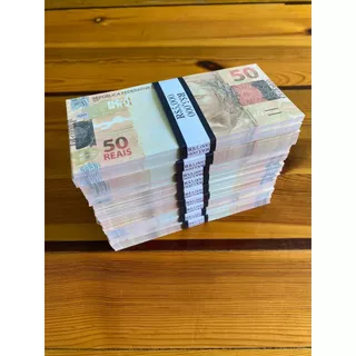 50 Reais Nota Falsa Realista Cédula Tamanho Real ( Sem Valor )