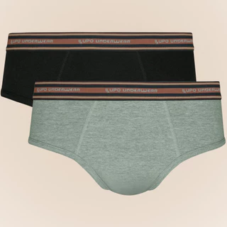 Kit Com 2 Cuecas Tradicionais Adulto Lupo Slip em Algodao Cores Sortidas do P ao GG