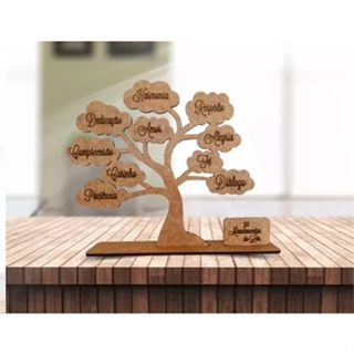 20 Lembrancinhas Arvore Mandamentos do Lar em MDF cru em Oferta na Shopee