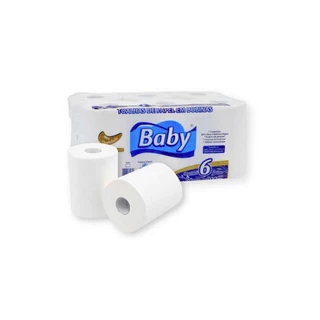 Papel Toalha Bobina Folha Simples Baby 6x200m