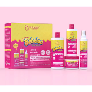 Kit Bebelo Tutti Fruti Uva Banana A escolha Cabelos lisos Ondulados Ressecados Força Bio Instinto