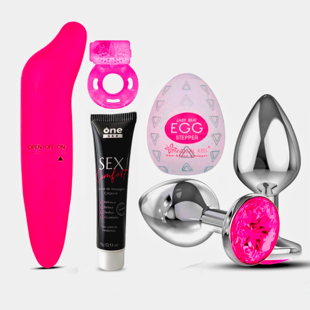 Kit Plug Anal P Vibrador Feminino Lubrificante Anal Fort Egg Masturbador Masculino 4738