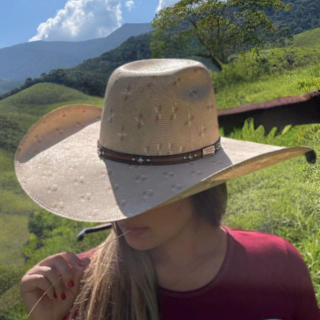 Chapéu Country Barreto Bicolor Copa Alta Aba 13