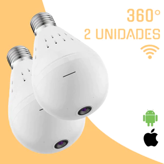 Kit 2 Câmeras Com Lâmpada Wi-fi iP Sem Fio HD Segurança Monitoramento Vr Cam V380 - bivolt