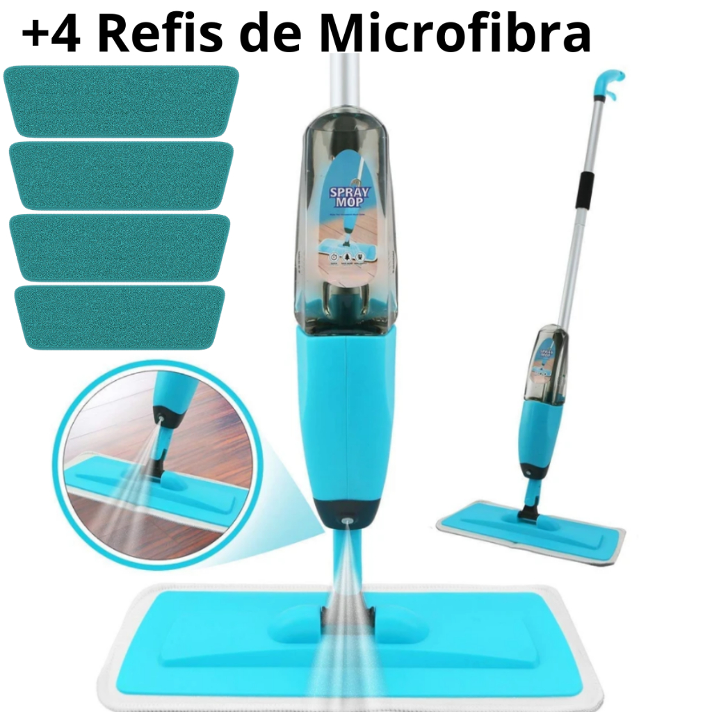 Rodo Spray Magico Esfregão Spray Mop Rodo Limpa Fácil Borrifador Coloca Produto de Limpeza Promoção Barato + 4 REFIS