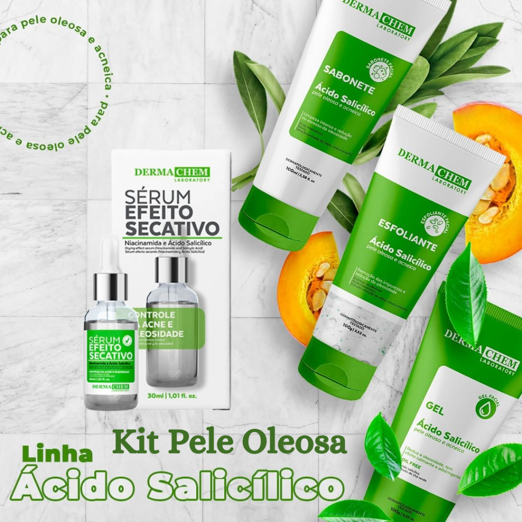 Kit Para Pele Oleosa - Sabonete, Gel, Esfoliante e Sérum efeito ...
