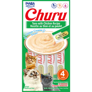 Petisco Purê Churu Atum com Galinha para Gatos 56g - INABA