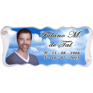 Placa em Porcelana/Modelo Pergaminho Tamanho 11x25