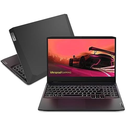 Lenovo 82MJ0001BR - Notebook ideapad Gaming 3 R7-5800H, 8GB 256GB SSD PCIe GTX 1650 4GB 15.6" FHD W11, Preto