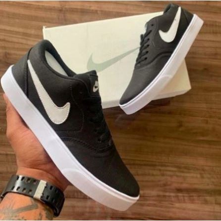 Tênis Nike SB Chron 2 Canvas - Preto+Branco masculino femenino e infantil 26 ao 43