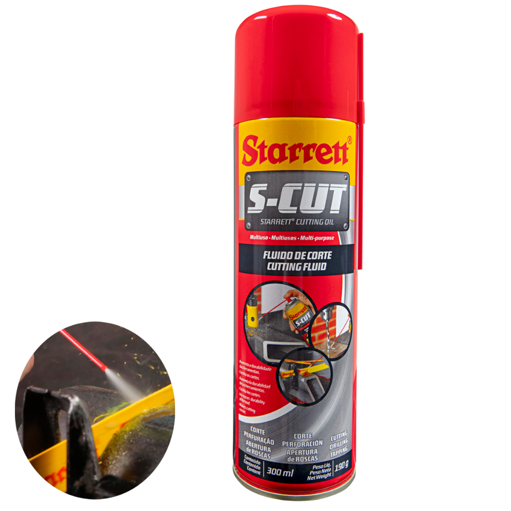 Fluido De Corte S-Cut Spray 300ml Starrett Para Uso Profissional ...