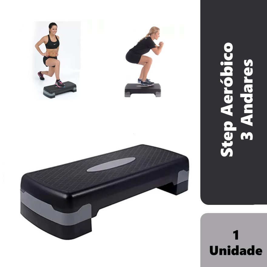 Banco Step Aerobics Fitness Crosfit 9,5 A 15 cm ajustável vermelho