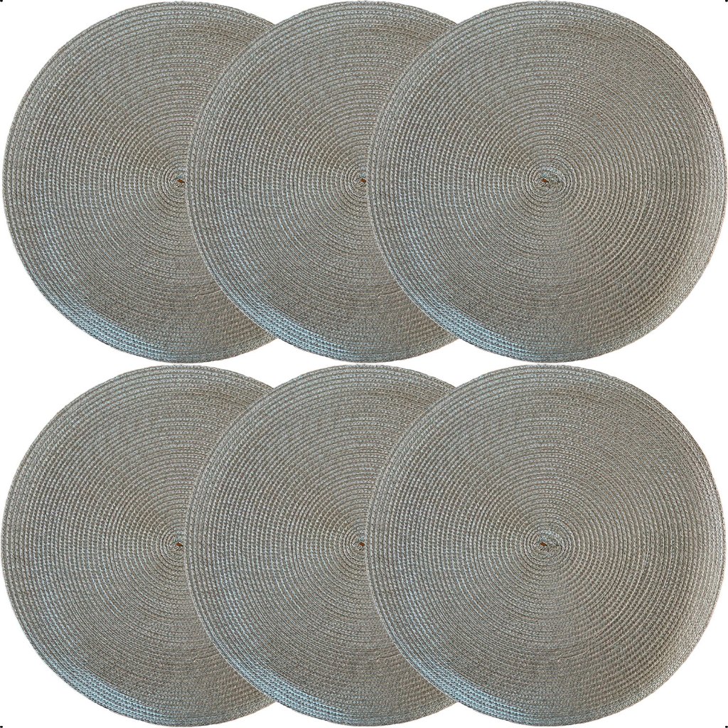 Jogo Americano 6 Lugares Redondo Mesa Posta Sousplat Supla