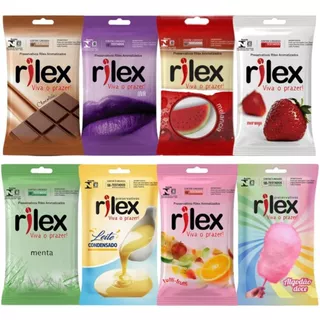 Kit com 18 Camisinhas Rilex Aromas Variados - 6 PACOTES com 3 preservativos cada