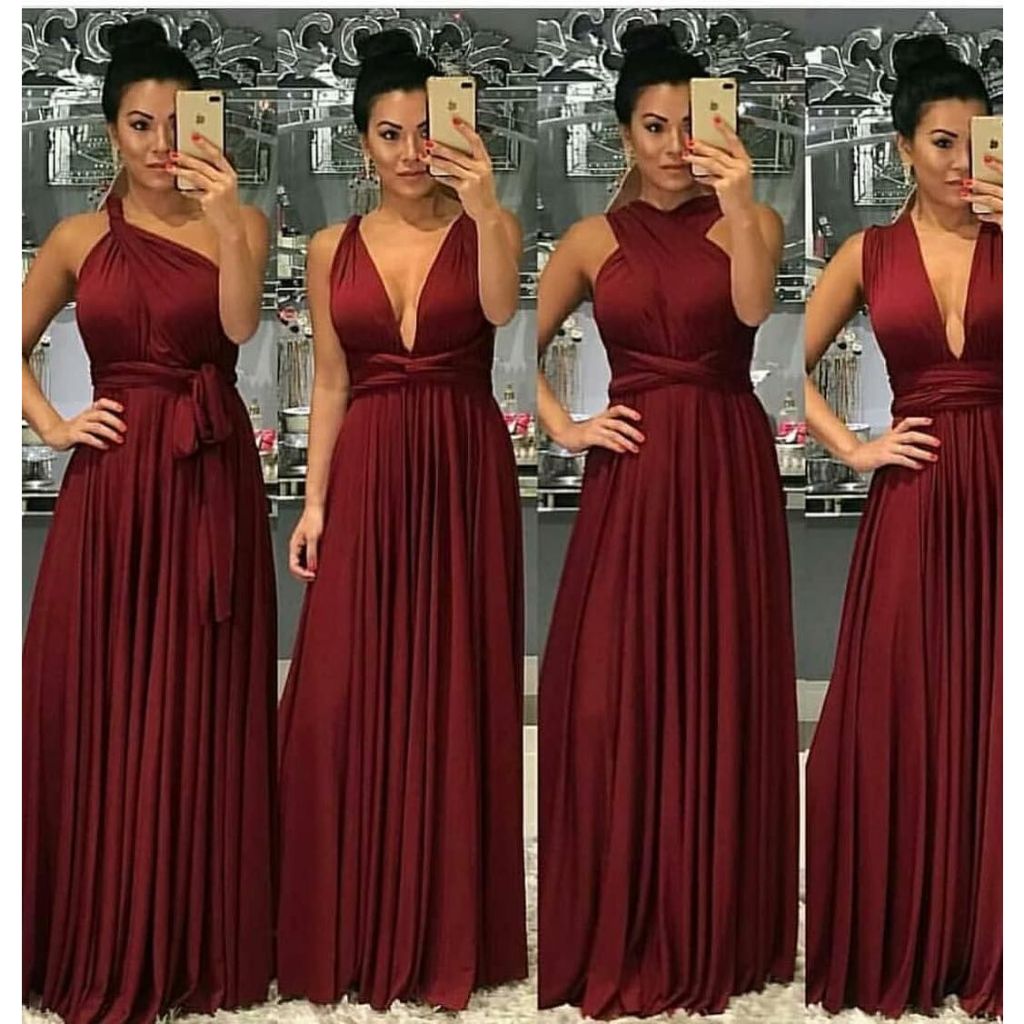 Vestido Longo Feminino Varias Formas Multiuso Festa Casamento formatura