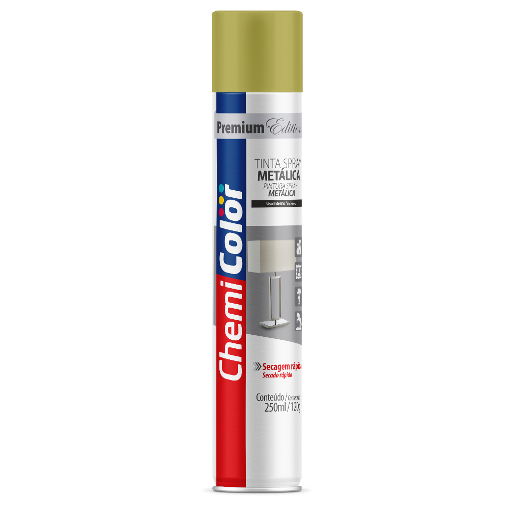 Kit com 3 Tintas Spray Metálica Dourado 250ml Chemicolor (R$ | Shopee ...