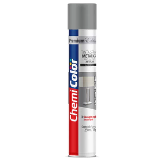 Tinta Spray Metálica Prata 250ml Chemicolor