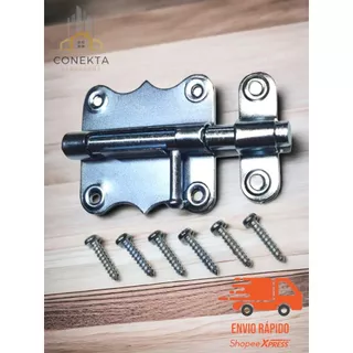 Trinco Tarjeta Fecho Zincado Fio Redondo 3" Polegadas
