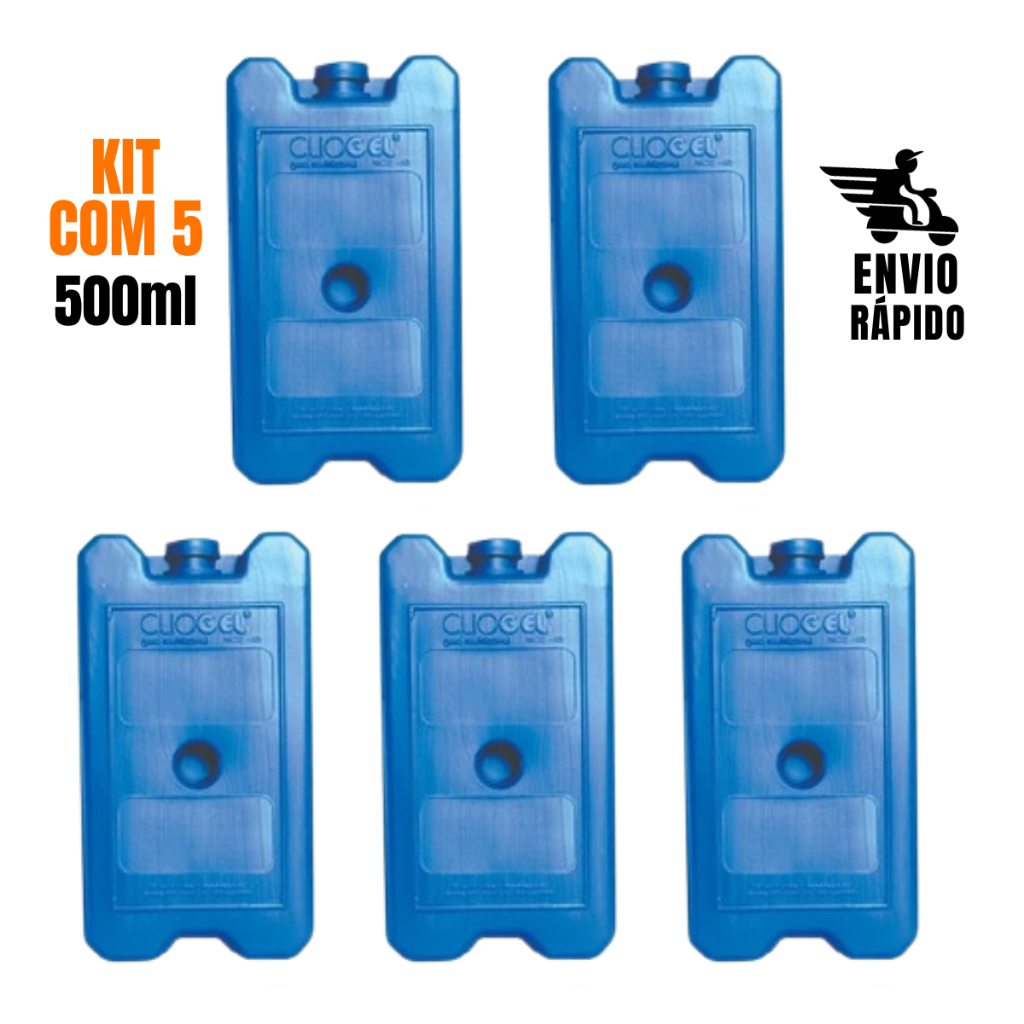 5 Placa Gelo Reutilizável 500ml Bolsa Térmica Caixa Isopor