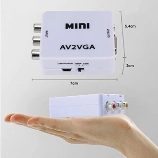 Adaptador Conversor Entrada RCA AV P/ Saída VGA Áudio Vídeo E-THINK