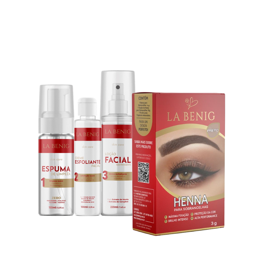 Kit Henna + Skin Care 3 produtos todas as cores