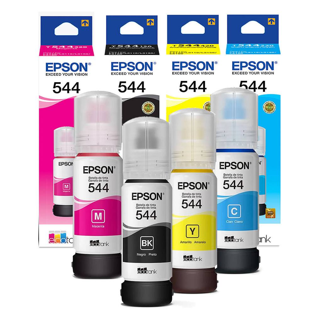 Kit 04 Refil De Tinta Epson T544 L3250 Para Ecotnak vencimento 2026