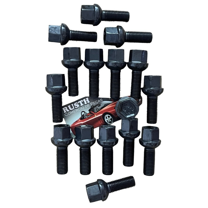 16 Parafuso Blackned Roda de Liga Leve Original Vw Gol, Up, Saveiro, Golf Mk3