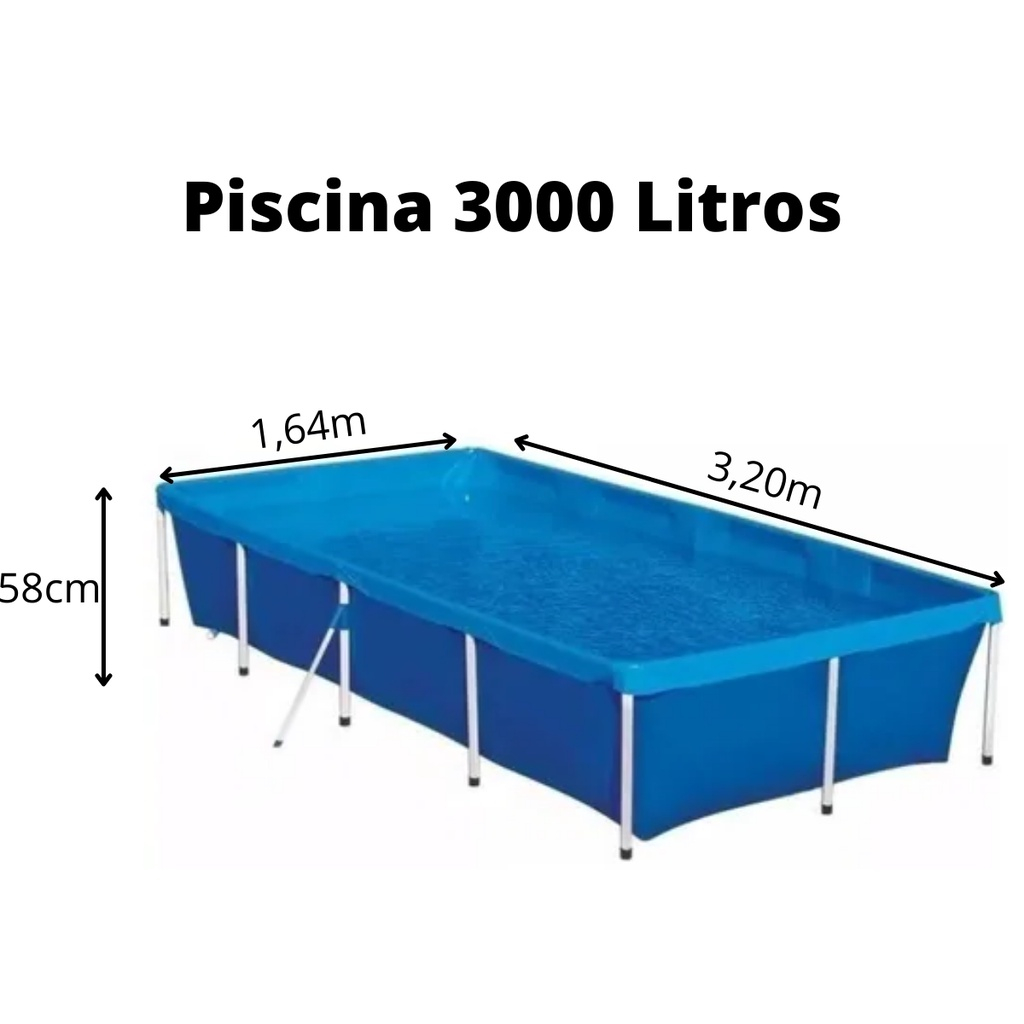Piscina Com Armação Standard 3000 Litros Verão | Shopee Brasil