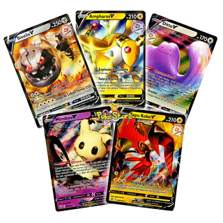 Kit 5 Cartas V Brilhantes Pokémon Original Copag Português