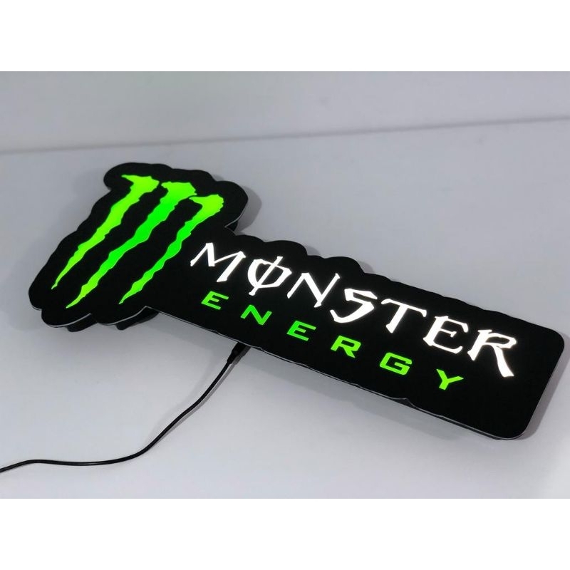 Placa letreiro luminoso monster energy