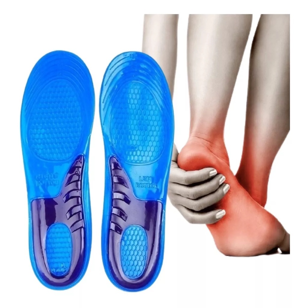 Par De Palmilha Silicone Gel Ortopédica Anti Impacto Facilite Plantar