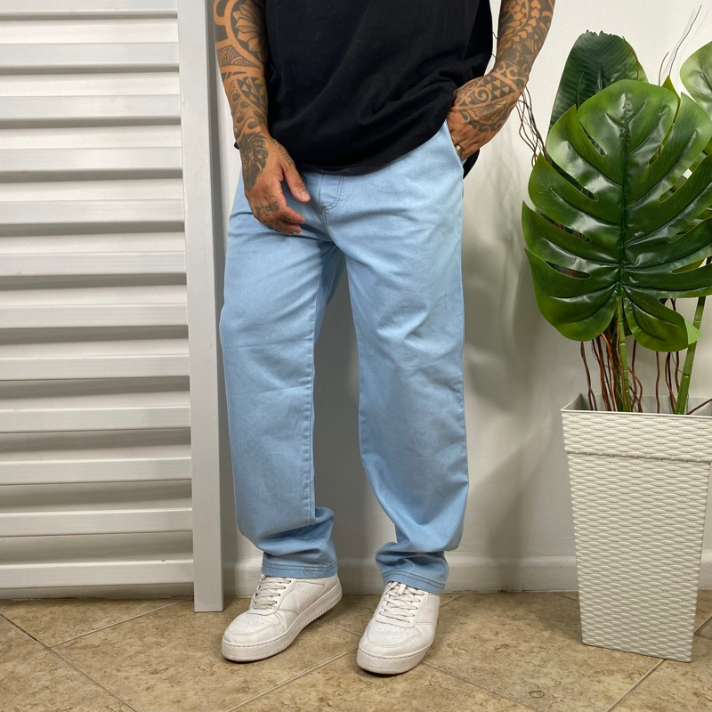 Calça balao reta jeans claro escuro preto gelo , skate, casual e moda 2024