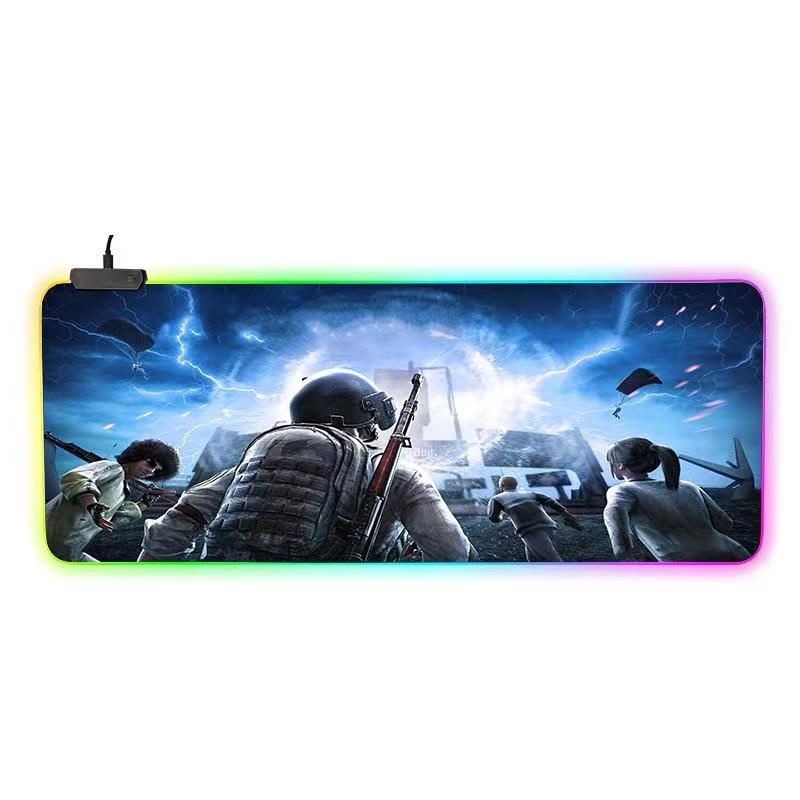 Mouse Pad Gamer Grande Speed Borda Led 7 Cores Rgb Impermeável 300mm X 800mm