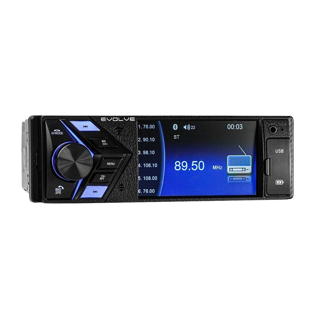 Autoradio Evolve New Groove Bluetooth Tela 4 4x45W RMS FM/SD/USB/AUX APP P3362 Multilaser