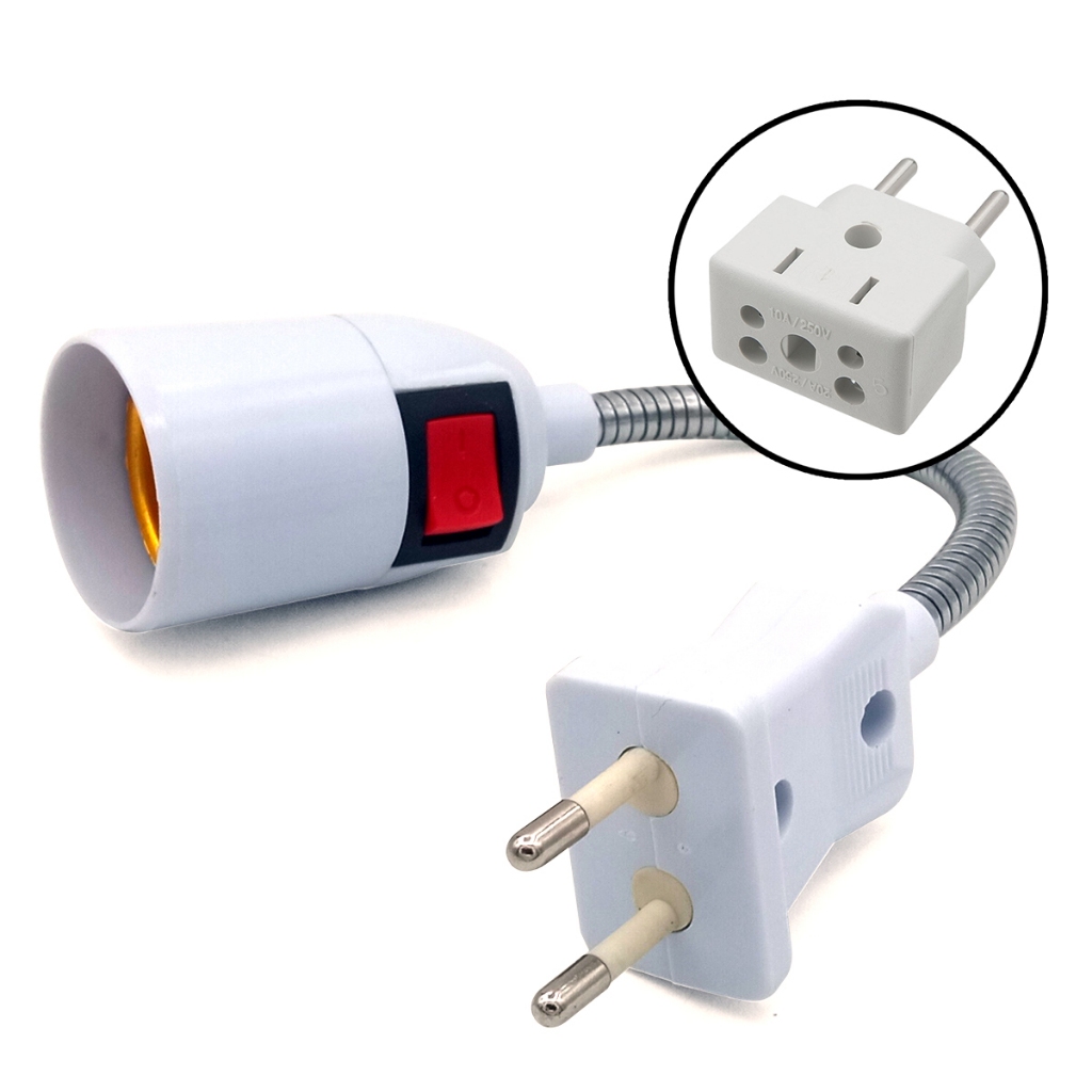 Extensor de Luminaria Lampada Bocal Soquete Com Adaptador