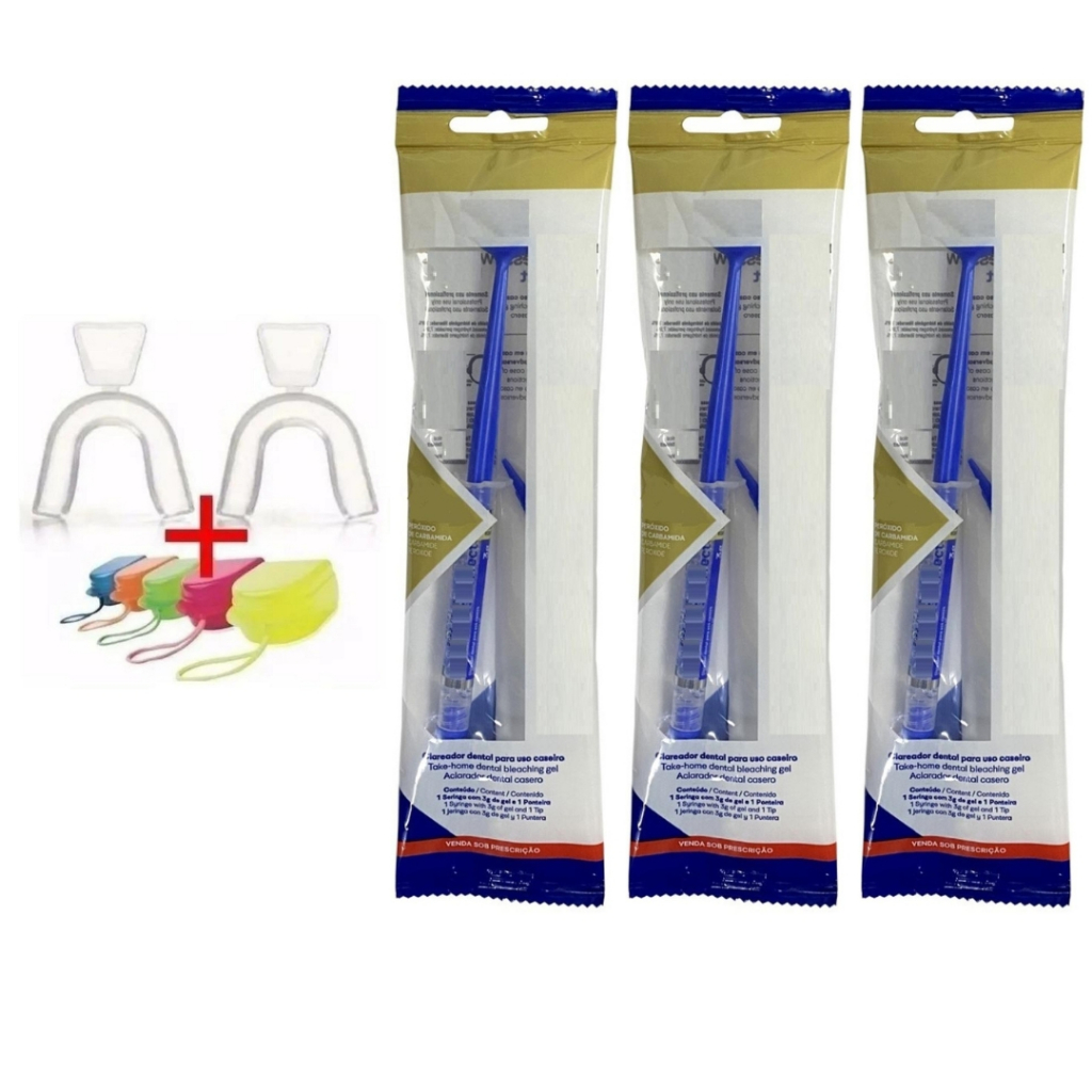 Clareador Whiteness Perfect 22% 3 Unidades Moldeira Estojo