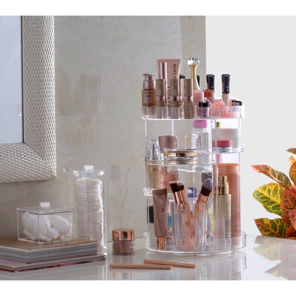 Organizador Maquiagem Cosmético Giratório 360º Torre Perfume Creme ...