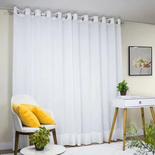 Cortina Voil Gaze Linho e Blackout 100% Vedação Luxo