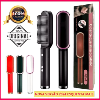 Escova Alisadora Bivolt 5 em 1 - Alisa, Hidrata, Modela, Alinha e Anti-Frizz
